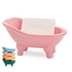 thumbnail image 1 of Jabonera de cerámica rosa estilo bañera de pata de garra 14 cm – dodococa, 1 of 6