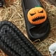 thumbnail image 4 of Women's Fashion Pumpkin Face Decor Slippers, Casual Solid Color Faux Leather Pillow Slippers, Trendy Halloween Shoes, 4 of 5