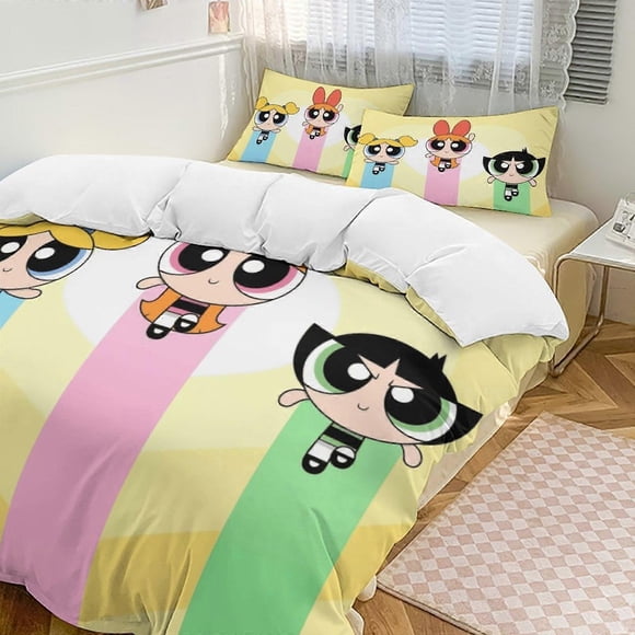 Juego De Ropa De Cama De 3 Piezas De Las Chicas Superpoderosas Suave Y Cómodo