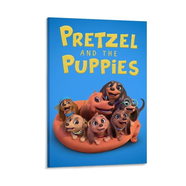 Pretzel y los Cachorritos Cuadro decorativo colgante - Arte de pared - Póster enmarcado - Decoración de pared - Regalos para familia, amigos y aficionados 20*30 cm