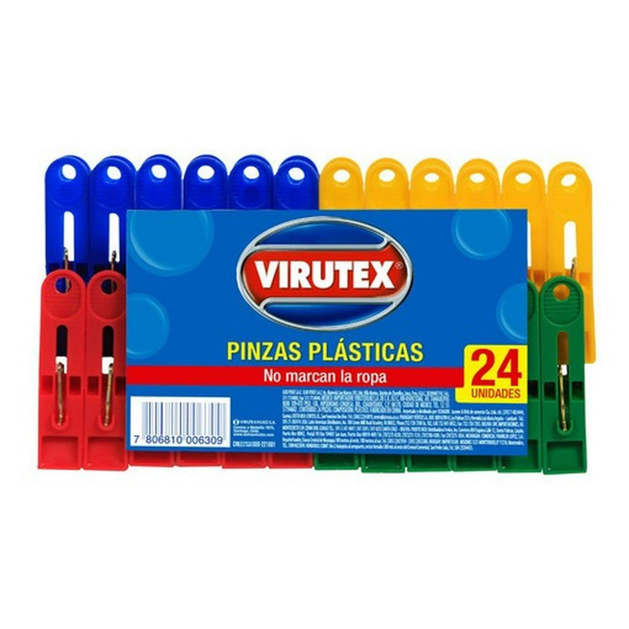 Virutex - Pinzas Para Ropa De Plástico X24