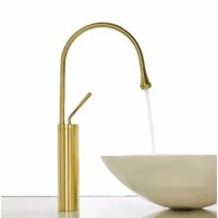 Genericio - Grifo Mezclador Baño Monomando Lavamanos Llave Grifo Dorado