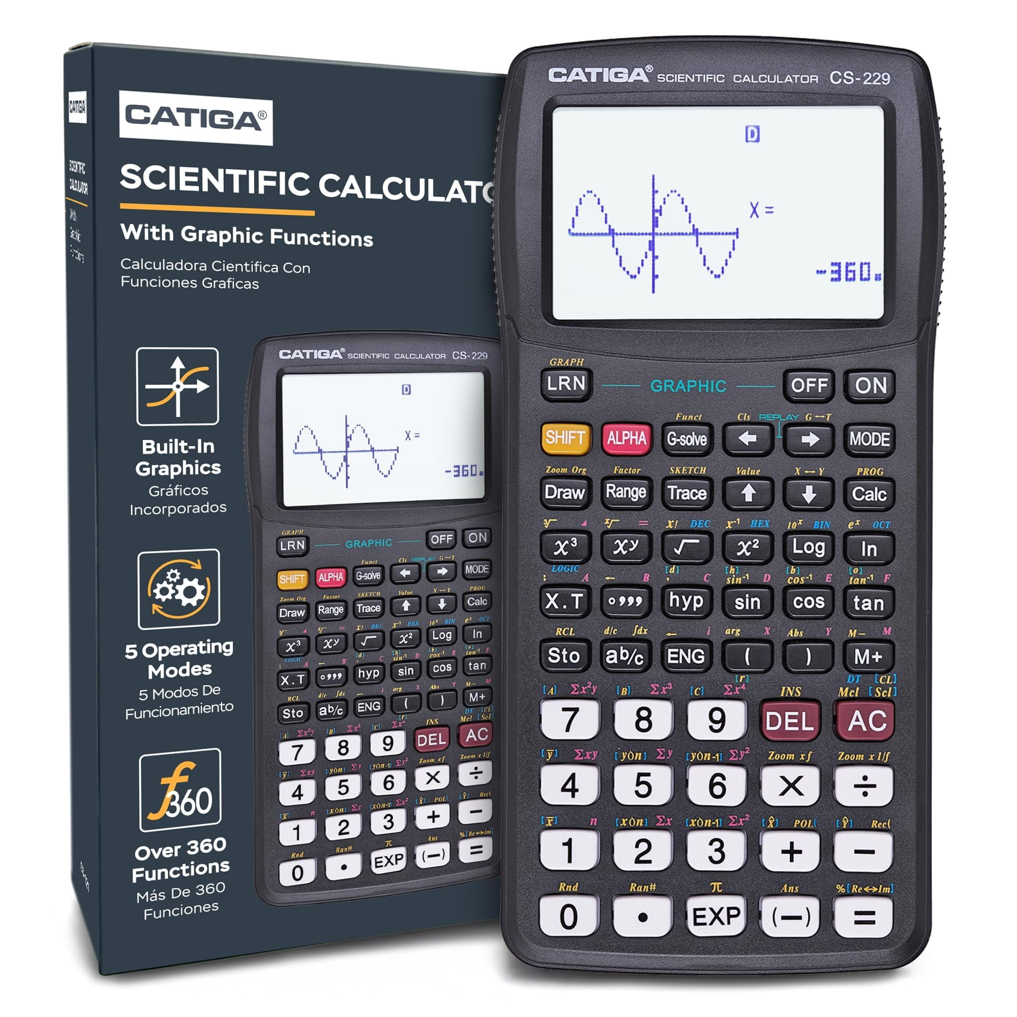Calculadora Científica Catiga Cs229 Con Funciones Gráficas