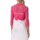 thumbnail image 3 of INSPIRE CHIC Bolero de Mujer Semi Transparente con Mangas 3/4 Cárdigan Corto Rojo Rosado S, 3 of 5