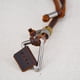 thumbnail image 4 of Collar de cuero ajustable con triángulo de acero vintage, 4 of 6