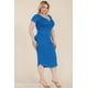 thumbnail image 3 of Saronite Vestido Midi Básico Ajustado con Cuello Abierto y Manga Corta, Paracaidista (Talla Grande para Mujer), 3 of 5