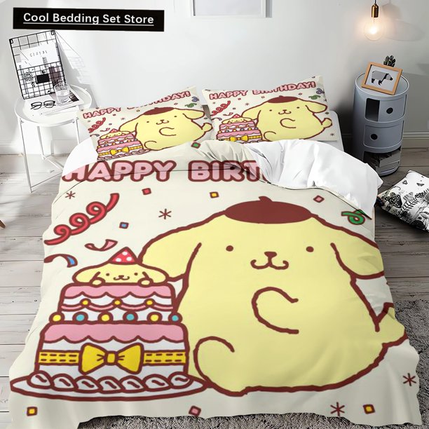 v2812 Bed Sheets Duvet Cover Pompompurin Quilt Cover Multi-piece Bedding Set Comforter Cover pcpc Full Size Needlework Pillowcase 3-Piece Bedding Set (1 Duvet Cover + 2 Pillow Shams) Bed Sheets ju2812