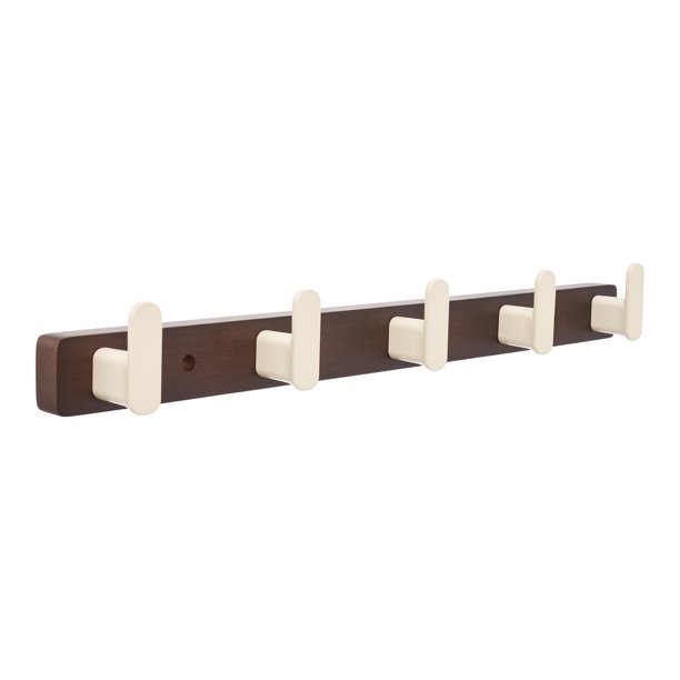 REGALWOVEN 1 Paquete de Perchero de Pared, Gancho de Abrigo de Madera de Aluminio, Perchero para Sombreros, Ganchos de Pared para Entrada, Baño, Dormitorio Blanco 5