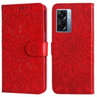 Funda Tipo Cartera Foxdock Para Oneplus Nord N20 Se 4G , Diseño Girasol En Relieve, Cuero Pu, Cierre Magnético, Soporte Y Tarjetero