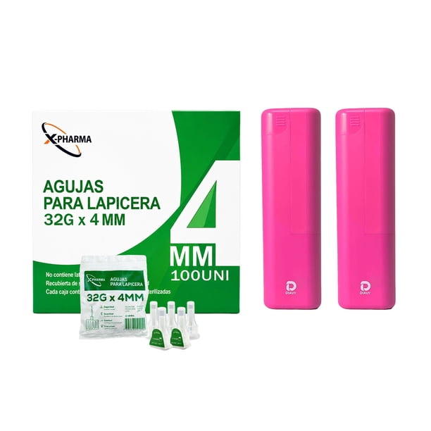 Pack x2 Estuche Diavy + 100 Agujas para Lápiz de Insulina