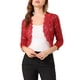 thumbnail image 1 of INSPIRE CHIC Chaquetas de Mujer de Encaje Floral Cárdigan de 3/4 Mangas Cubierta Transparente Rojo Escarlata XL, 1 of 7