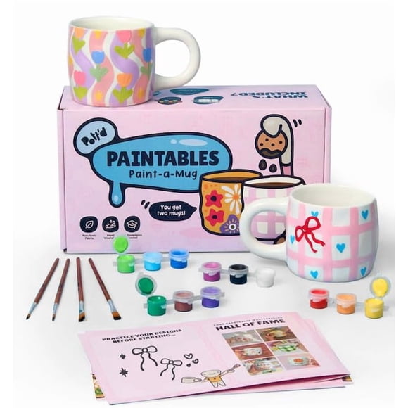Kit De Tazas Paint Your Own Paintables De Cerámica Para Adultos