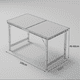 thumbnail image 2 of Mesa Plegable Portátil Tipo Maleta 100x50cm - Blanco, 2 of 5