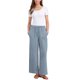 thumbnail image 2 of INSPIRE CHIC Pantalones de rayas con cordón casuales para mujer de regreso a clases, pantalones anchos de cintura alta de algodón sueltos azul M, 2 of 6