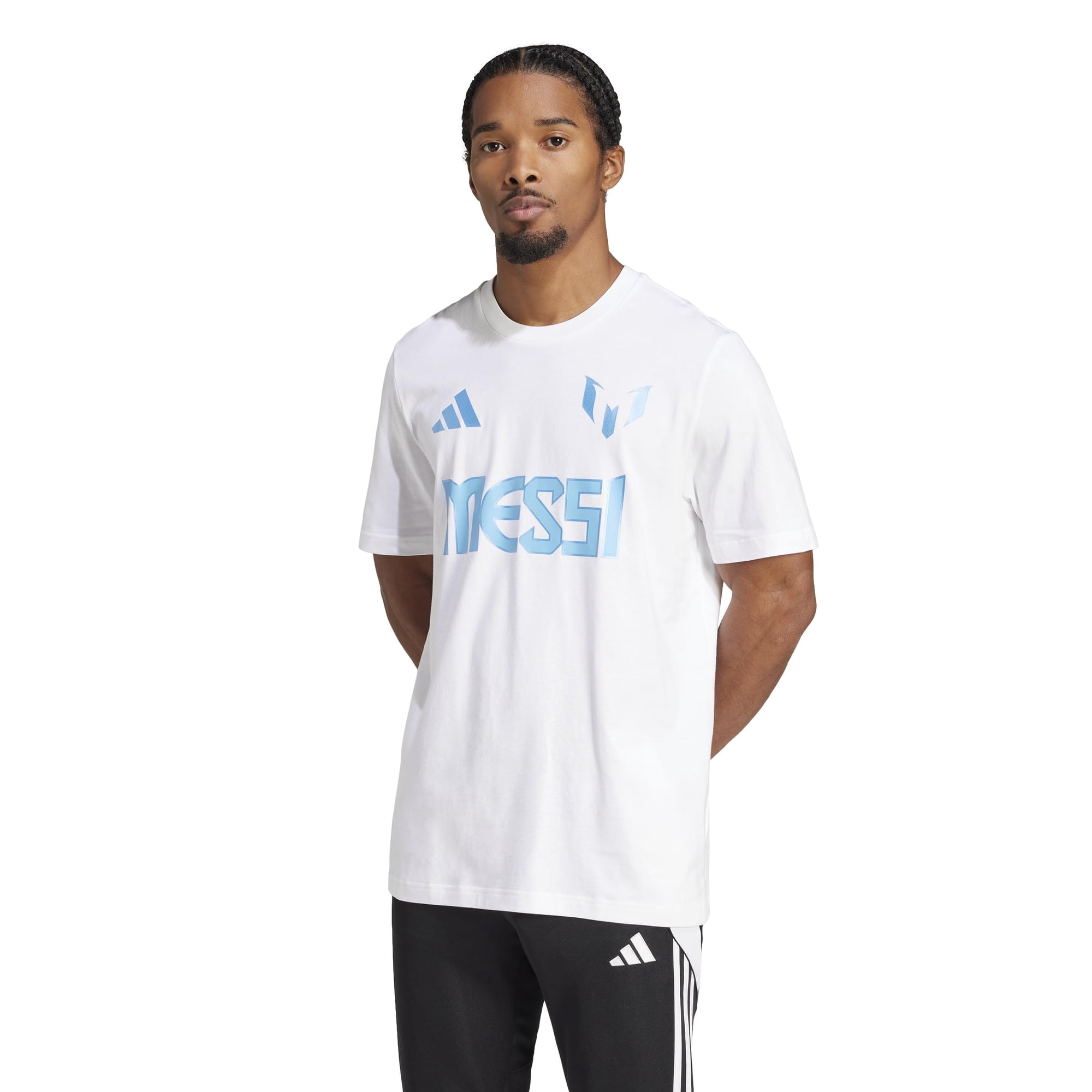 Camiseta Adidas Messi Para Hombre, Blanca, Talle Grande