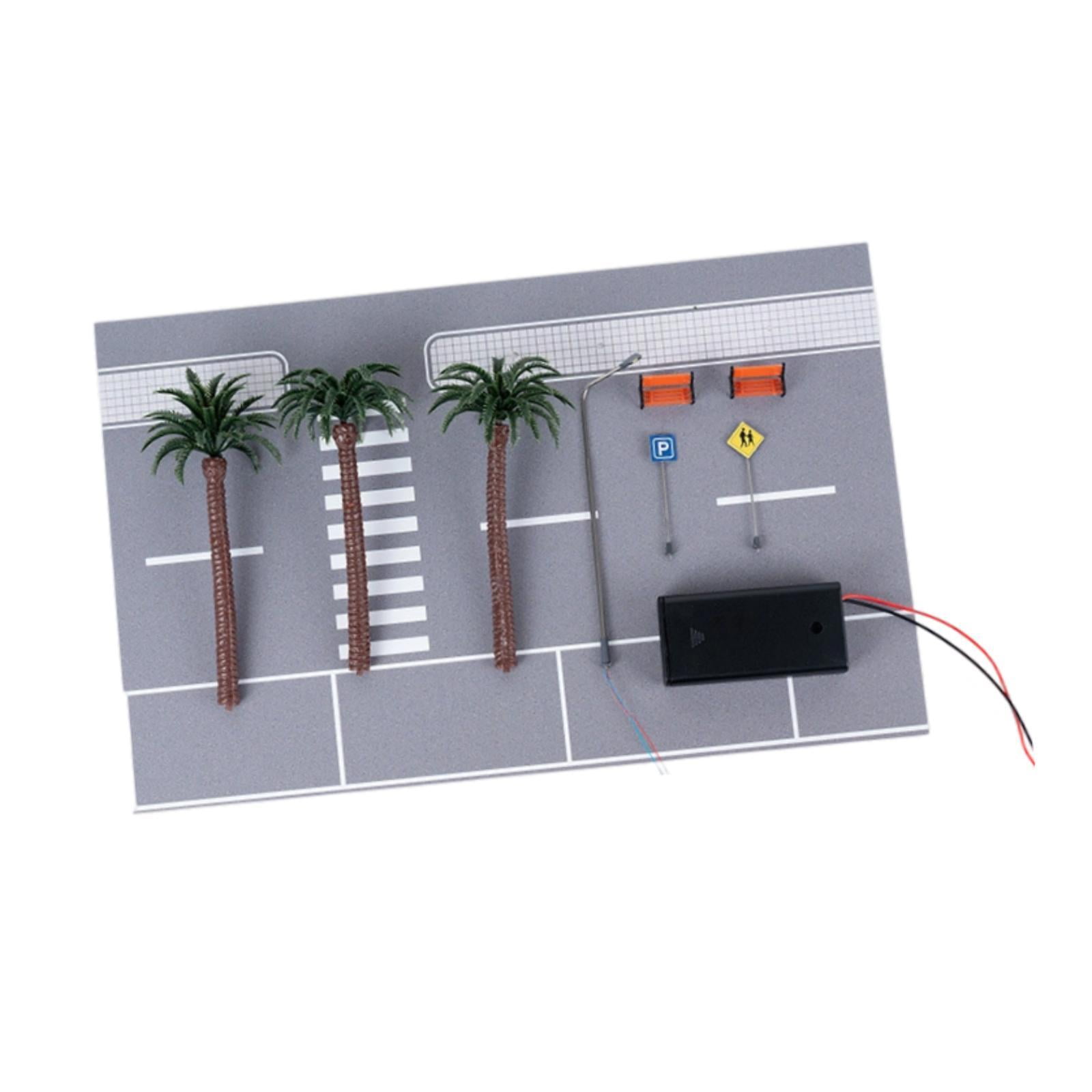 Magideal - 1/64 Modelo De Escena De La Carretera Diorama, Juguete De Simulación De Paisajes De Estacionamiento, Decoración De La Mesa De Arena Diorama De Garaje,