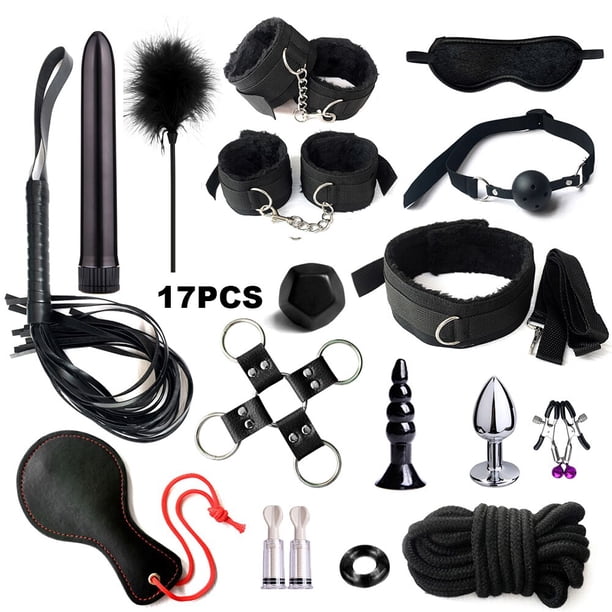 Sex Games Whip Gag Nipple Clamps Sex Toys For Couples Exotic Accessories Sexy Leather BDSM Kits Plush Sex Bondage Set Handcuffs