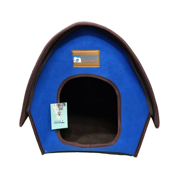 Casa Cama Pequeña Comoda Plegable Para Perros Y Gatos Azul