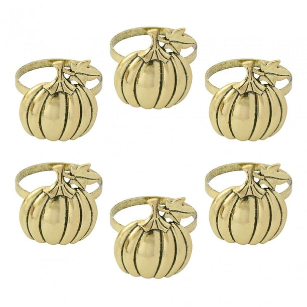 6 Uds Anillos Para Servilletas De Calabaza, Hebillas Decorativas Para Servilletas Para Mesa, Fiesta, Navidad, Aureate