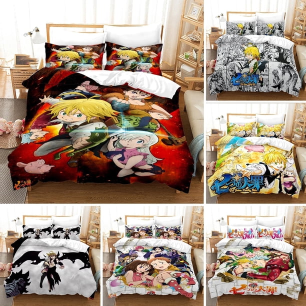 ed Seven Deadly Sins Bedding SetMeliodas Duvet Cover Double Adult Kid Bedclothes Quilt Cover