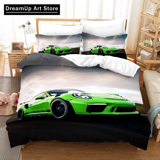 x1111 Bed SheetsSport Racing Car Duvet Cover Set Blue Race Car Bedding Set Bed Set Quilt Cover Twin Full Size Boys Adult 3-Piece Bedding Set (1 Duvet Cover + 2 Pillow Shams) nj1111