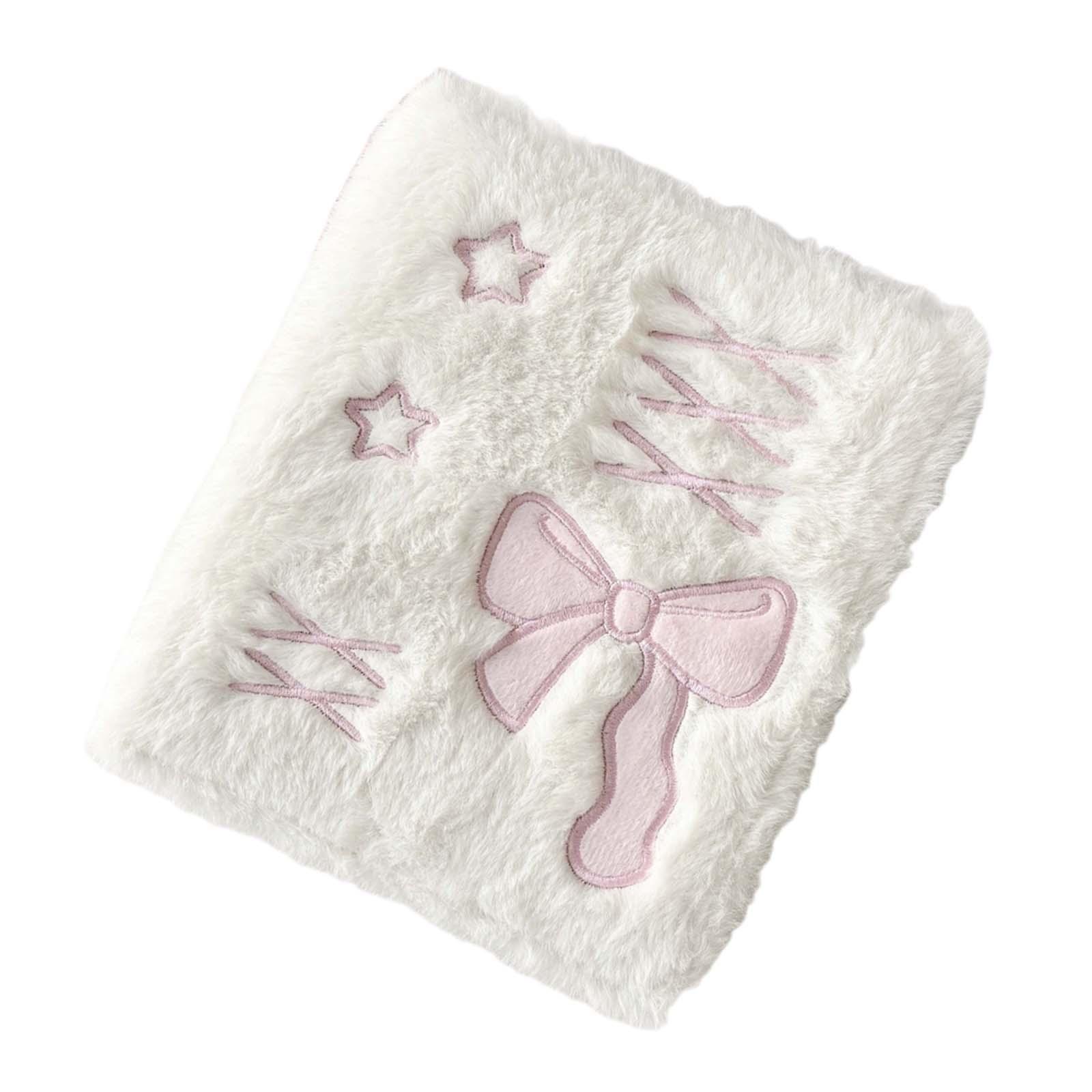 Magideal - Álbum De Tarjetas Fotográficas De Felpa De Dibujos Animados A6, Portatarjetas Fotográficas, Carpeta De Tarjetas Fotográficas A6 Para Libro De Visitas Blanco Y Rosa