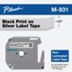 thumbnail image 2 of Tape Brother Genuine P-touch M-931 de 12 mm x 8 m, negro sobre plata, 2 of 8