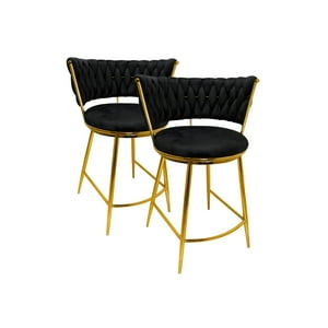 Habita2 Chile - Pack 2 Silla De Bar Queen 66Cm Fijo - Negro