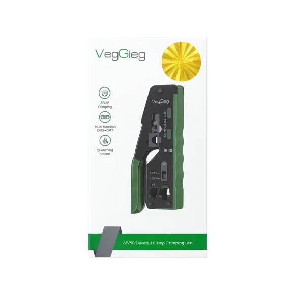 Crimpeadora RJ45/RJ11 VegGieg 6P/8P para Cat5/Cat8 V-E111