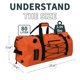 thumbnail image 2 of Bolso de viaje impermeable Lanedo 80L resistente color naranja, 2 of 7