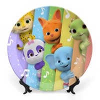 Desmarcar - Fiesta De Palabras Plato Decorativo De Porcelana Fina (Bone China), Plato Decorativo De Cerámica Para Hogar, Oficina, Soporte De Pared, Platos Decorativos Para Dormitorio - 6 Pulgadas (15 Cm)