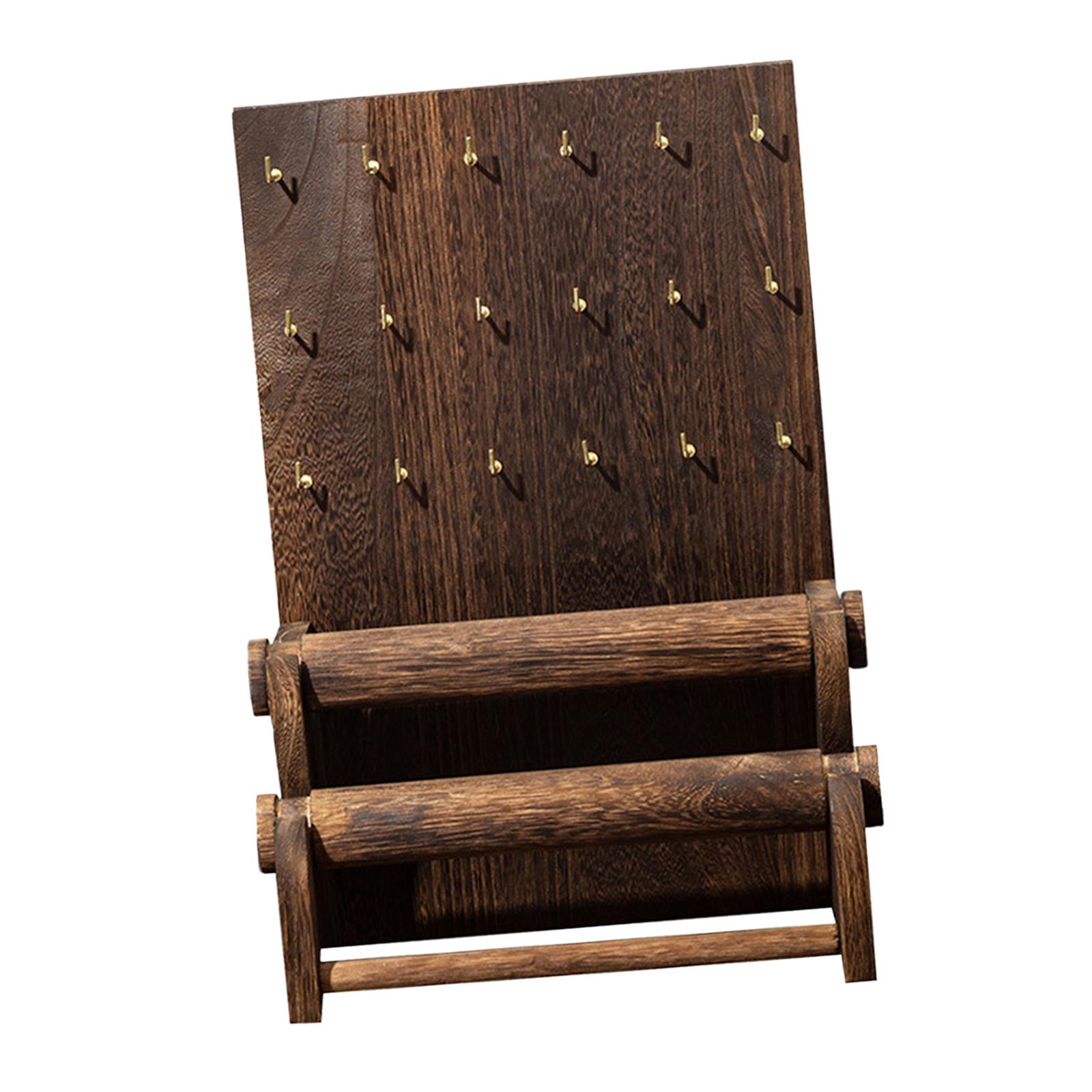 Magideal - Soporte Para Presentación De Joyería, Almacenamiento De Exhibición De Collares, Soporte De Reloj Duradero Marrón Oscuro Para Organización Del Hogar,