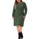 thumbnail image 2 of Vestido Suéter de Halloween para Mujeres de Talla Grande Agnes Orinda Cuello Redondo Manga Larga Tejido de Punto Otoño Invierno Vestidos Suéter 1X Verde Militar, 2 of 5