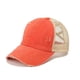 thumbnail image 1 of Unisex Washed Baseball Cap: Distressed Ripped Criss Cross Ponytail Hat - Adjustable Casual Style for Men & Women, 1 of 5