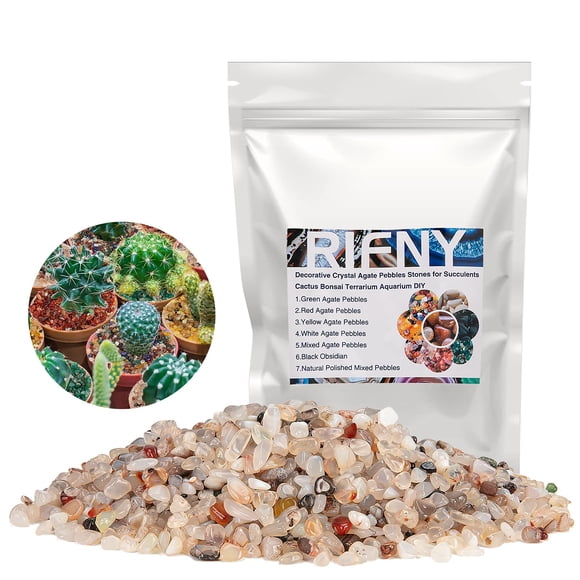 Rocas decorativas pulidas RIFNY de 0,3 pulgadas, color blanco, 680 g