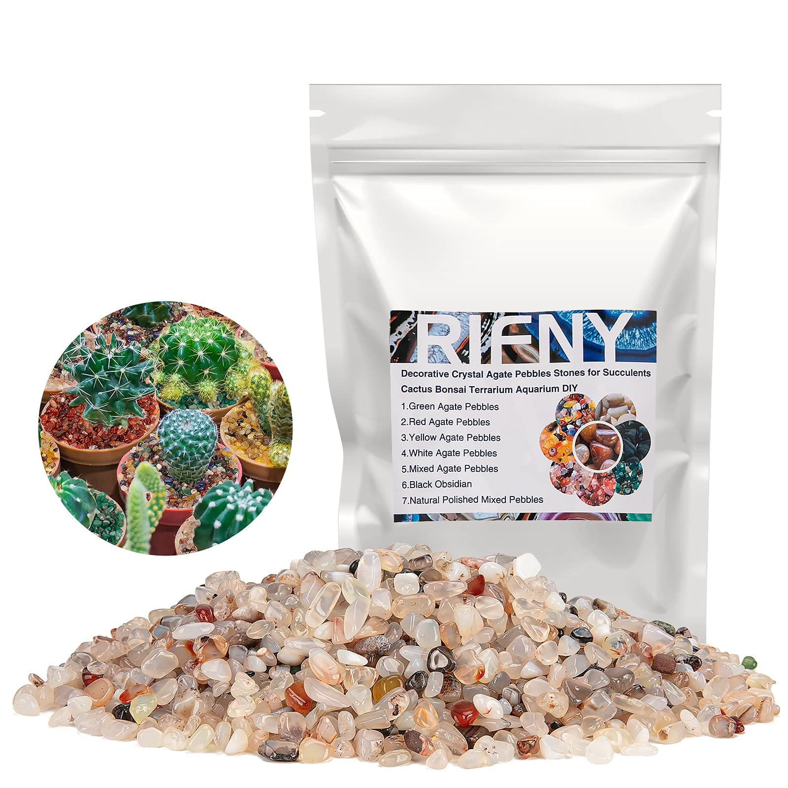 Rocas Decorativas Pulidas Rifny De 0,3 Pulgadas, Color Blanco, 680 G