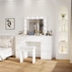 thumbnail image 1 of Large White Vanity Tables with Mirror and Light, 1 of 3