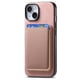 thumbnail image 2 of Funda de Cuero Magnética con Tarjetero para iPhone 15 Plus Cubierta Delgada Rosa, 2 of 5