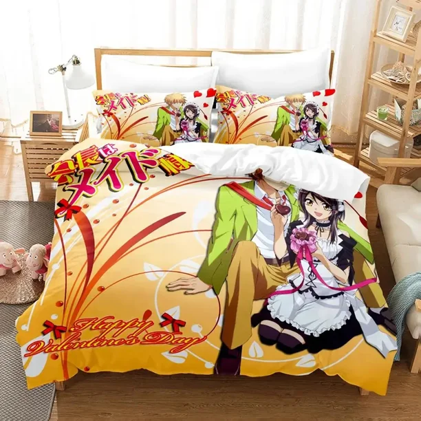Maid Sama Misaki Bedding Set Duvet Cover Bed Set Quilt Cover Pillowcase Comforter Boys Adult Bedding Set Bed Sheets