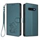 thumbnail image 1 of Funda de Gato tipo Libro para Samsung Galaxy S10 Plus, Verde Oscuro, 1 of 6