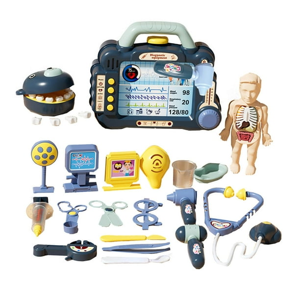 Juguete Médico Para Niños AIQI - Kit Doctor 26 Piezas Con Carrito Con Luces Y Sonidos - Regalo Ideal Para Niños Y Niñas De 3 A 7 Años