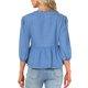 thumbnail image 3 of INSPIRE CHIC Blusas de Mezclilla para Mujer con Lazo Frontal, Mangas Abullonadas, Volante en el Bajo, Blusa Peplum, Camisas de Jean 2XL Azul Claro, 3 of 6