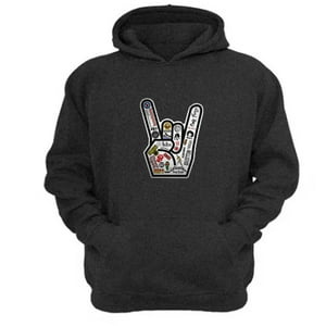 Genérico - Polerón Canguro Rock Gris Oscuro Talla S Unisex