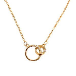 Nordvik London - Collar Dijes De Unión Dorada, Detalles De Circones Blancos, Oro 14K, Plata925