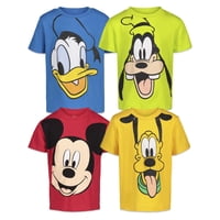 Camiseta Disney Mickey Mouse Goofy Donald Duck Para Niños 3T, Paquete De 4