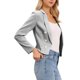 thumbnail image 4 of INSPIRE CHIC Blazer a Rayas para Mujer con Solapa de Muesca, Manga Larga, Abierto al Frente, Casual para Oficina, Talla S, Negro, 4 of 6