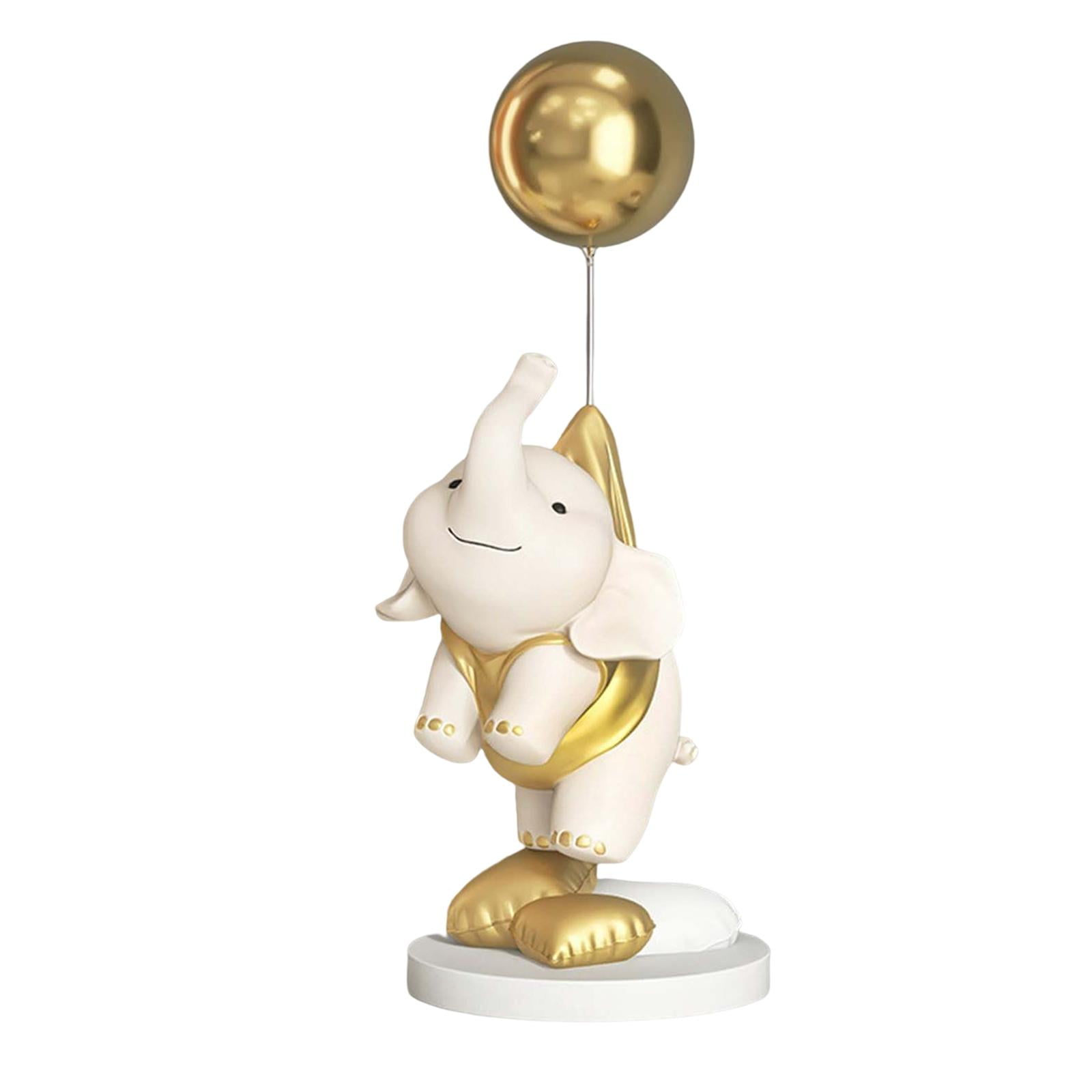 Bothyi - Estatuas De Elefantes Figuras De Animales Artesanías De Resina Para El Porche De Casa Dorado 45cm