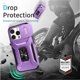 thumbnail image 3 of Funda Armada para iPhone 16 Pro Max con Tapa Deslizante y Soporte Magnético Giratorio Morado, 3 of 5
