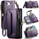 thumbnail image 1 of CaseMe Funda de Cuero for iPhone 16e de 6.1 Pulgadas con Billetera [Bloqueo RFID] con Ranura para Billetes con Zíper y 7 Tarjeteros, Correa de Hombro Magnética de Cuero PU Suave, Funda de Billetera f, 1 of 13