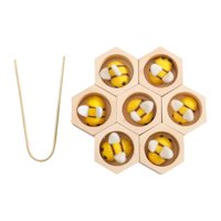 Magideal - Juguete De Colmena De Madera Para Niñas, Juguete Educativo De Conteo De Habilidades Motoras Finas, Clasificación Y Apilamiento, Regalos De Cumpleaños Amarillo